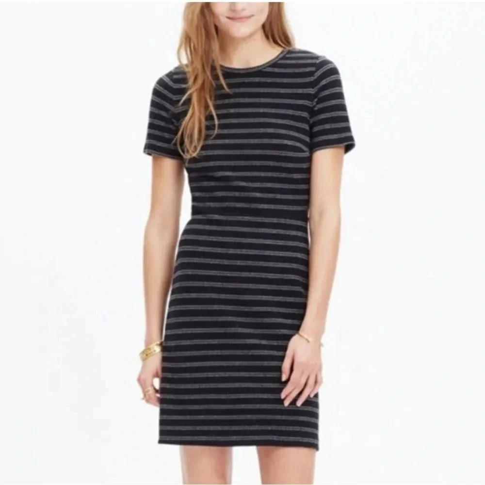 Madewell Women's Black Striped Upstage Dress Size 00